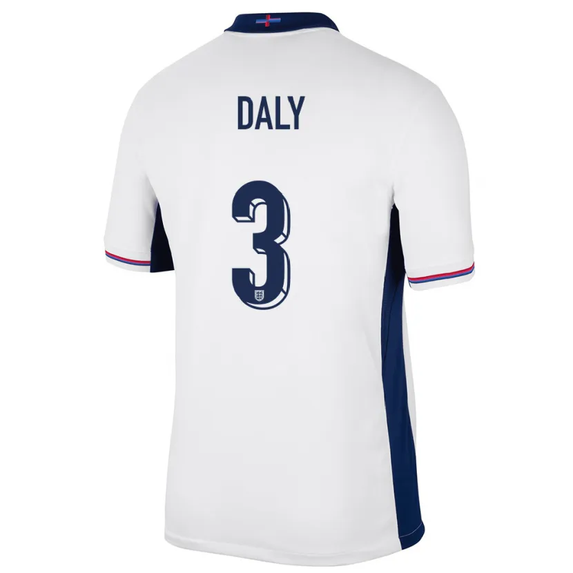 Danxen Donna Maglia Inghilterra Rachel Daly #3 Bianco Kit Gara Home 24-26 Maglietta