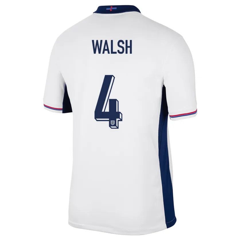 Danxen Donna Maglia Inghilterra Keira Walsh #4 Bianco Kit Gara Home 24-26 Maglietta