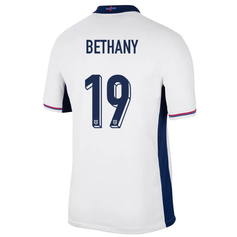 Danxen Donna Maglia Inghilterra Bethany England #19 Bianco Kit Gara Home 24-26 Maglietta