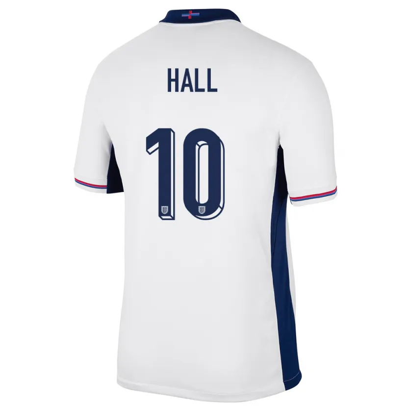 Danxen Donna Maglia Inghilterra George Hall #10 Bianco Kit Gara Home 24-26 Maglietta