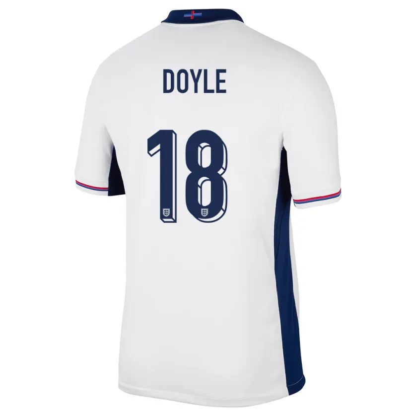 Danxen Donna Maglia Inghilterra Tommy Doyle #18 Bianco Kit Gara Home 24-26 Maglietta