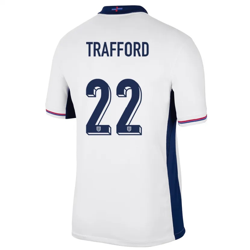 Danxen Donna Maglia Inghilterra James Trafford #22 Bianco Kit Gara Home 24-26 Maglietta
