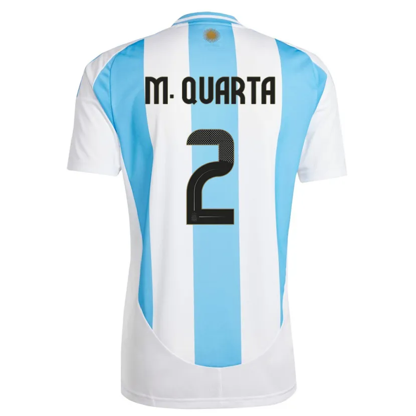 Danxen Donna Maglia Argentina Lucas Martinez Quarta #2 Bianco Blu Kit Gara Home 24-26 Maglietta