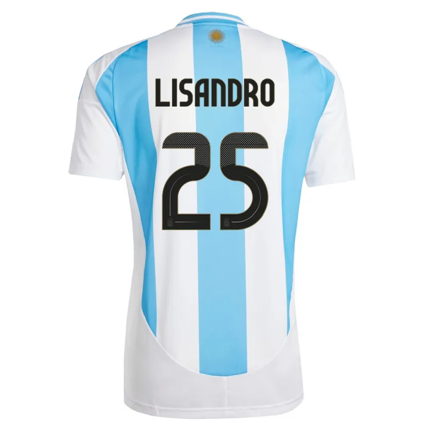 Danxen Donna Maglia Argentina Lisandro Martinez #25 Bianco Blu Kit Gara Home 24-26 Maglietta
