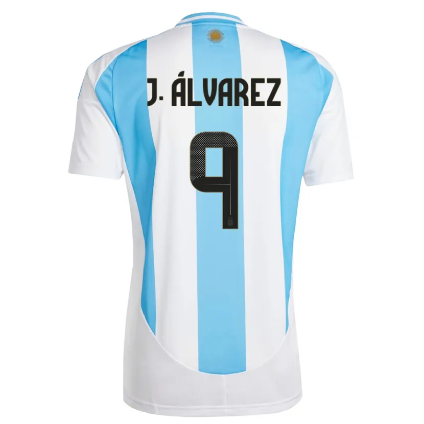 Danxen Donna Maglia Argentina Julian Alvarez #9 Bianco Blu Kit Gara Home 24-26 Maglietta