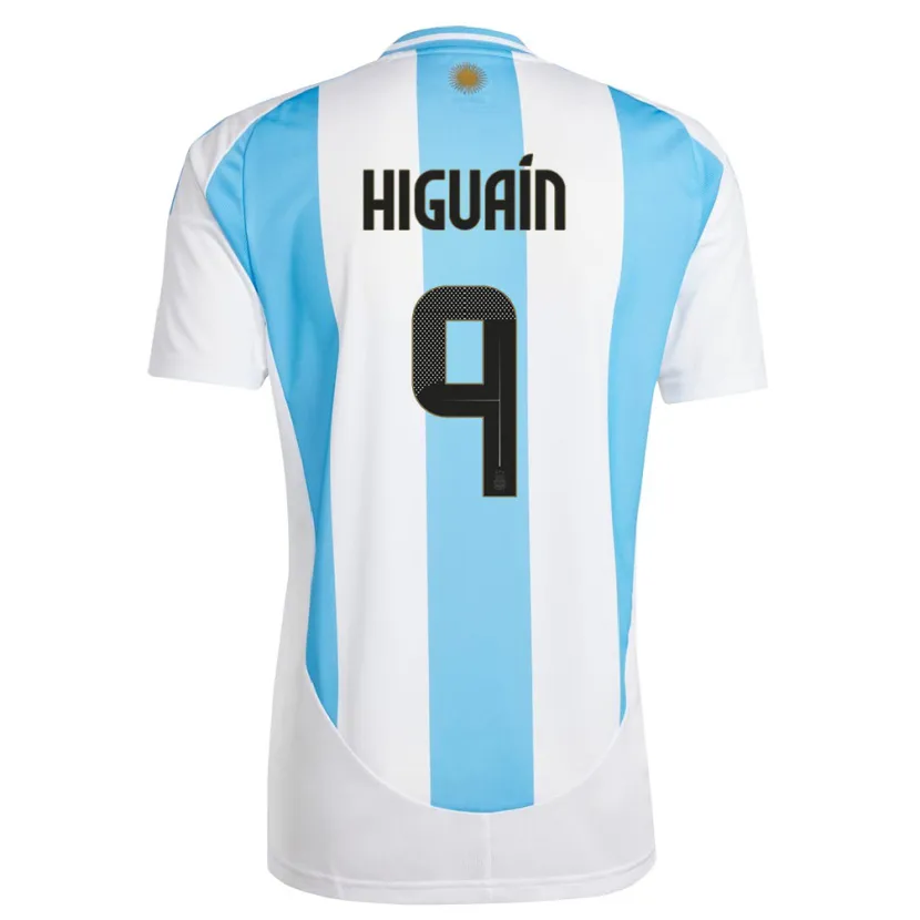 Danxen Donna Maglia Argentina Gonzalo Higuain #9 Bianco Blu Kit Gara Home 24-26 Maglietta