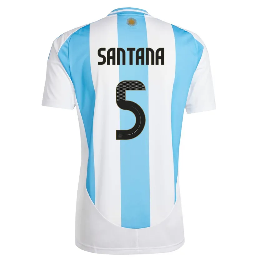 Danxen Donna Maglia Argentina Vanesa Santana #5 Bianco Blu Kit Gara Home 24-26 Maglietta