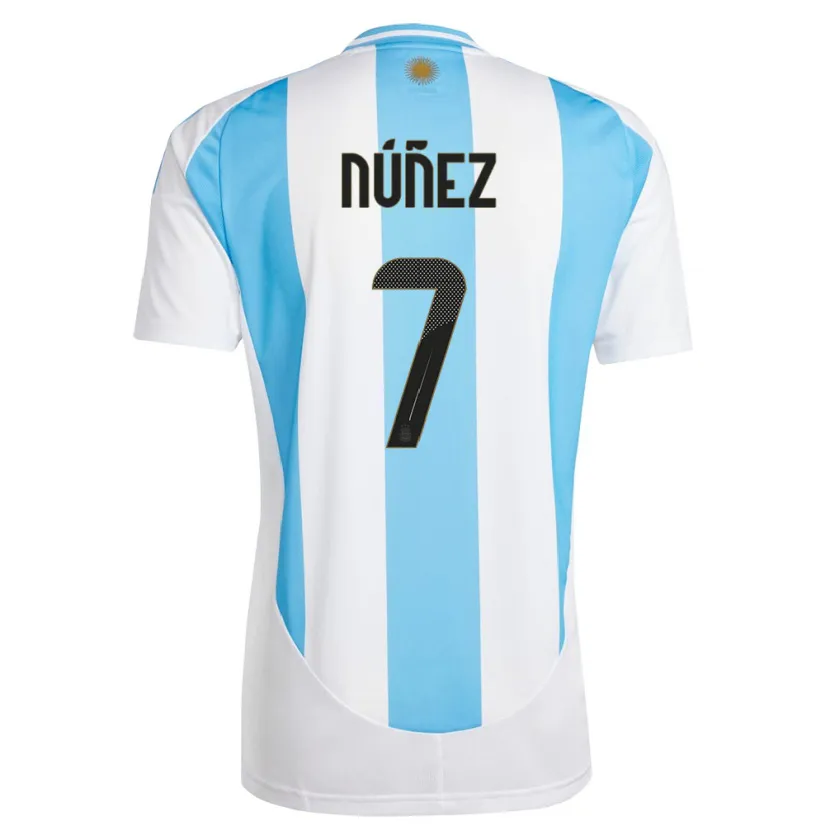 Danxen Donna Maglia Argentina Romina Nunez #7 Bianco Blu Kit Gara Home 24-26 Maglietta