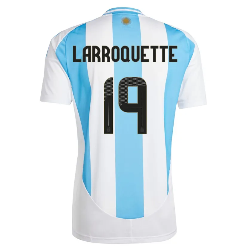 Danxen Donna Maglia Argentina Mariana Larroquette #19 Bianco Blu Kit Gara Home 24-26 Maglietta