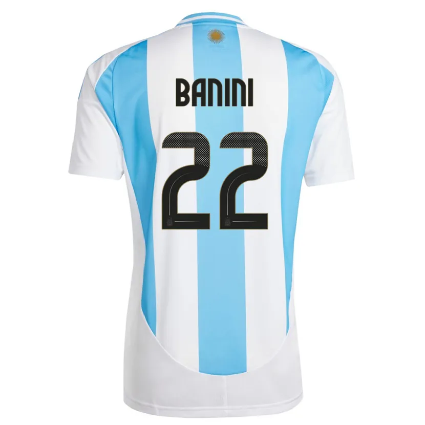 Danxen Donna Maglia Argentina Estefania Banini #22 Bianco Blu Kit Gara Home 24-26 Maglietta