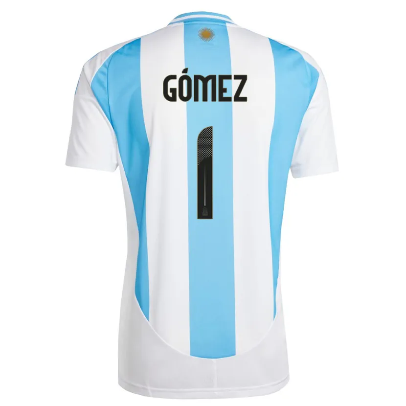 Danxen Donna Maglia Argentina Francisco Gomez #1 Bianco Blu Kit Gara Home 24-26 Maglietta