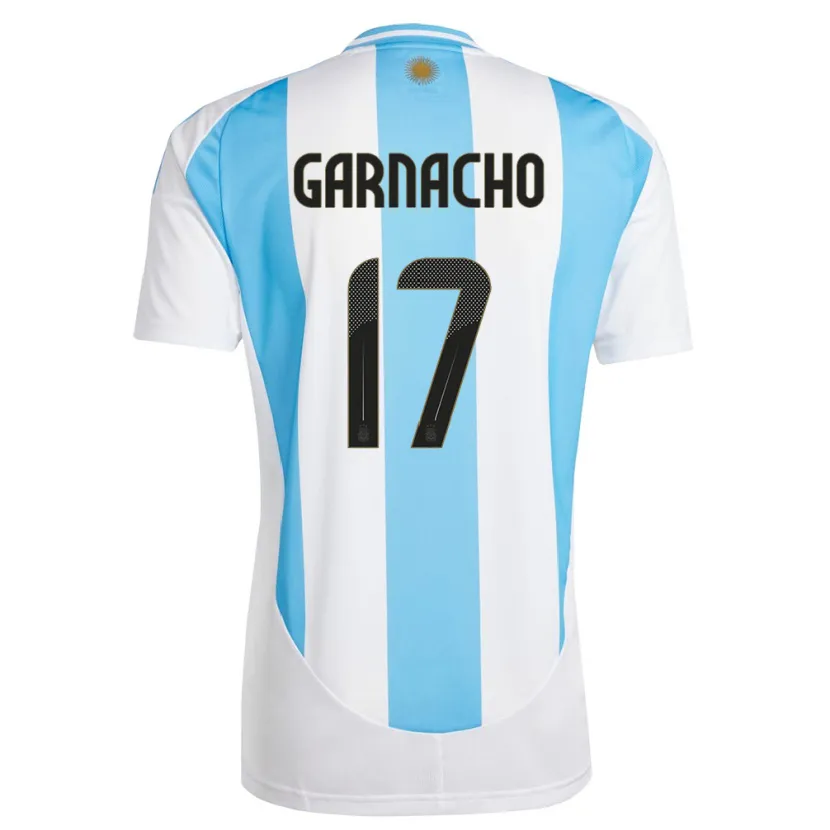 Danxen Donna Maglia Argentina Alejandro Garnacho #17 Bianco Blu Kit Gara Home 24-26 Maglietta