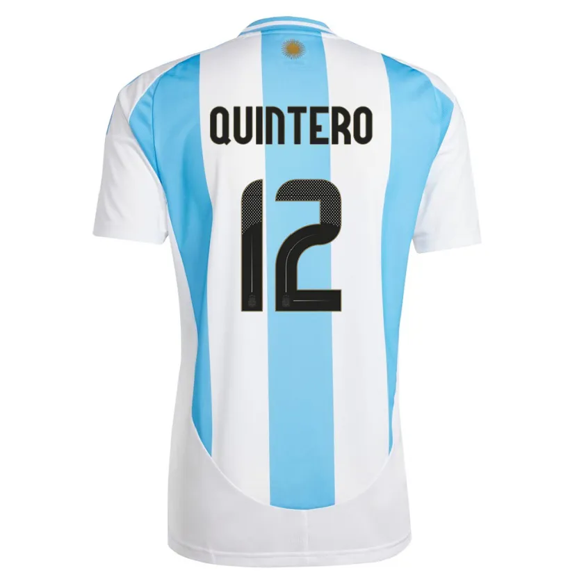 Danxen Donna Maglia Argentina Valentino Quintero #12 Bianco Blu Kit Gara Home 24-26 Maglietta
