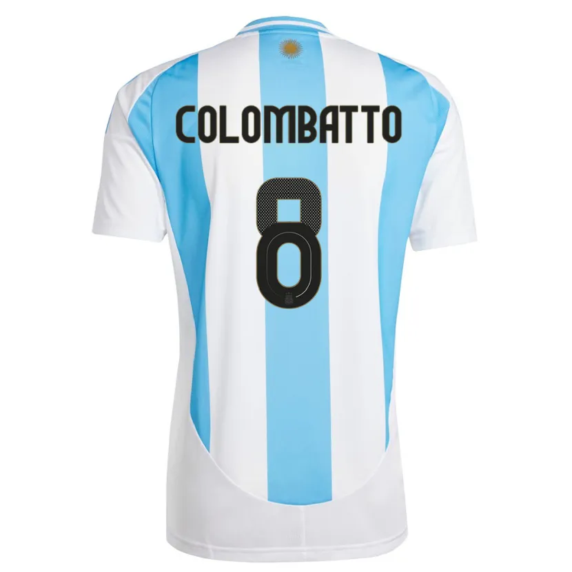 Danxen Donna Maglia Argentina Santiago Colombatto #8 Bianco Blu Kit Gara Home 24-26 Maglietta