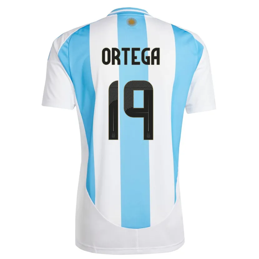 Danxen Donna Maglia Argentina Francisco Ortega #19 Bianco Blu Kit Gara Home 24-26 Maglietta