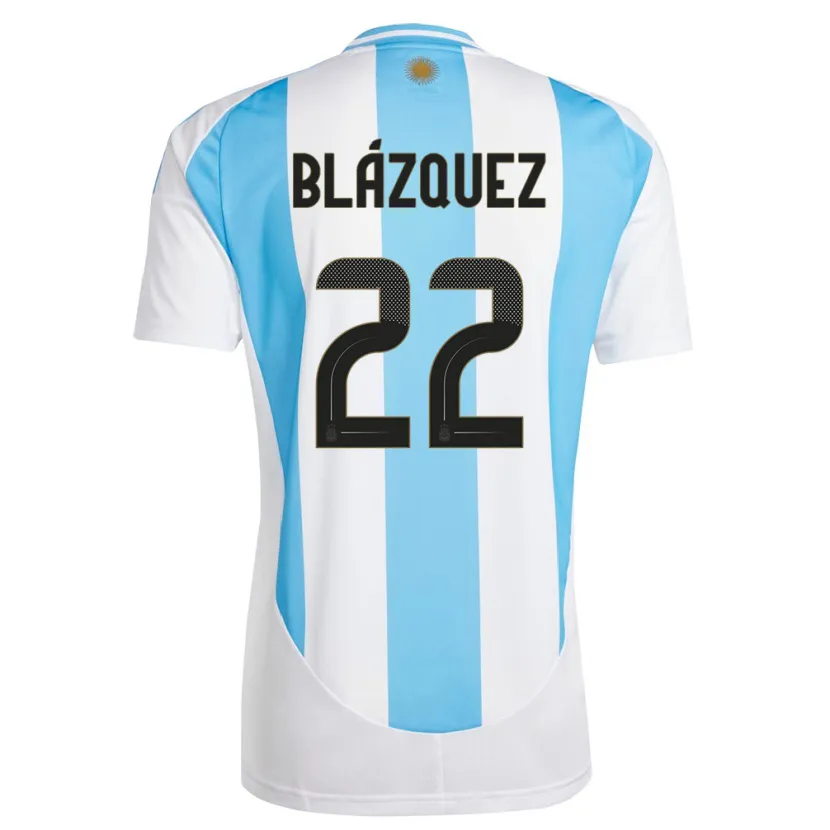 Danxen Donna Maglia Argentina Joaquin Blazquez #22 Bianco Blu Kit Gara Home 24-26 Maglietta