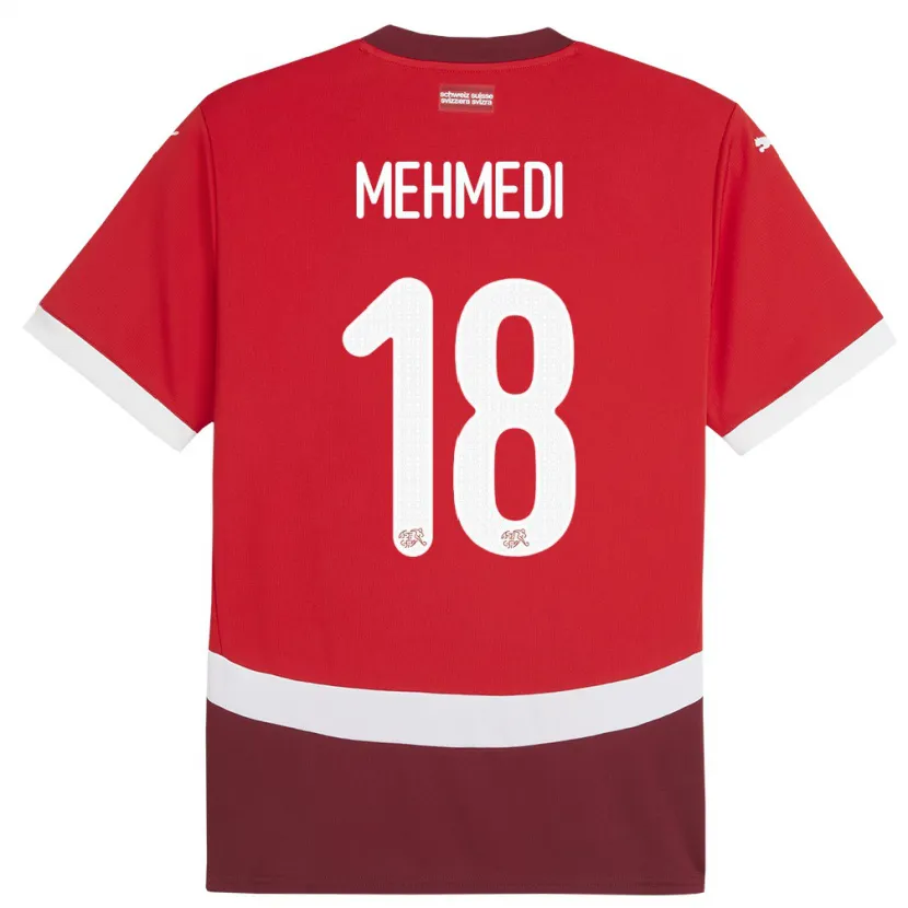 Danxen Donna Maglia Svizzera Admir Mehmedi #18 Rosso Kit Gara Home 24-26 Maglietta
