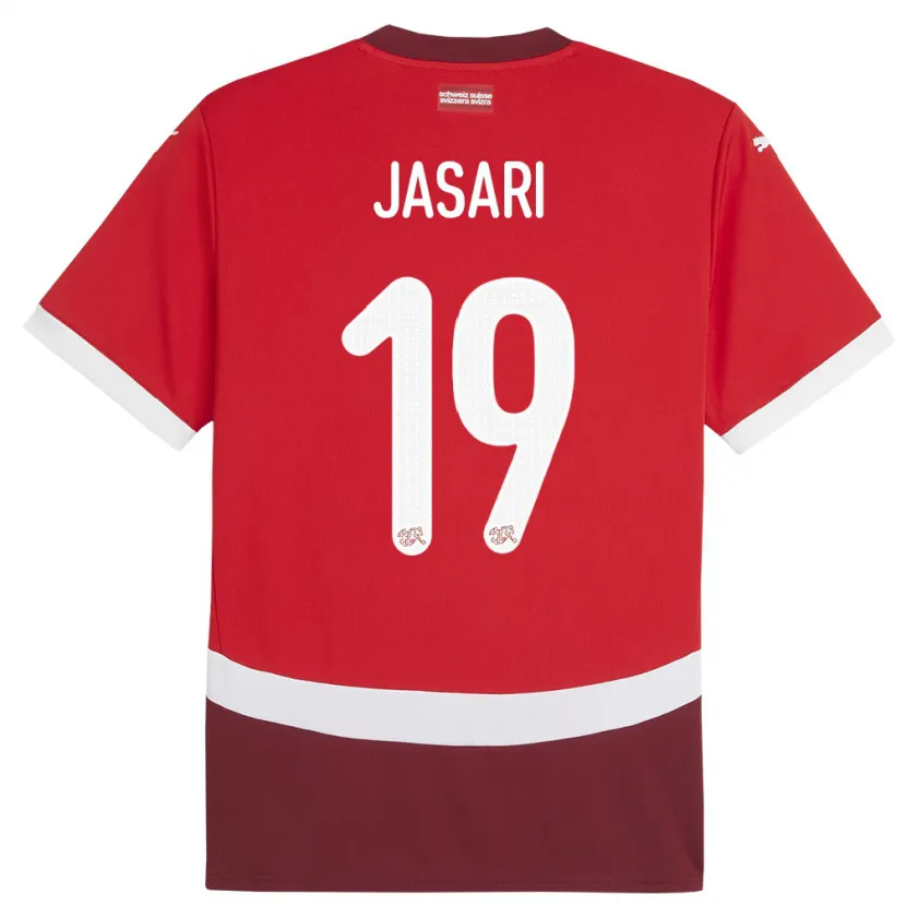 Danxen Donna Maglia Svizzera Ardon Jasari #19 Rosso Kit Gara Home 24-26 Maglietta