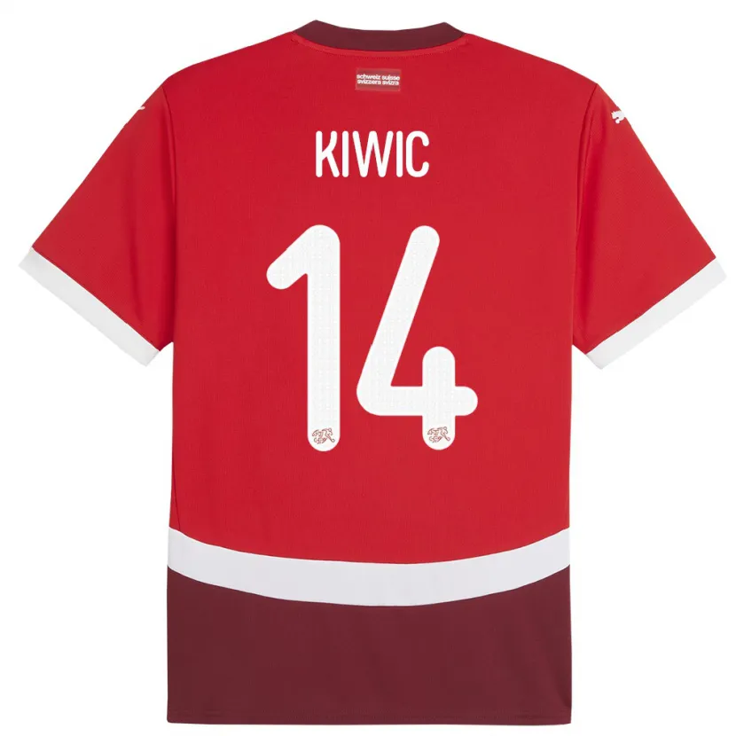 Danxen Donna Maglia Svizzera Rahel Kiwic #14 Rosso Kit Gara Home 24-26 Maglietta
