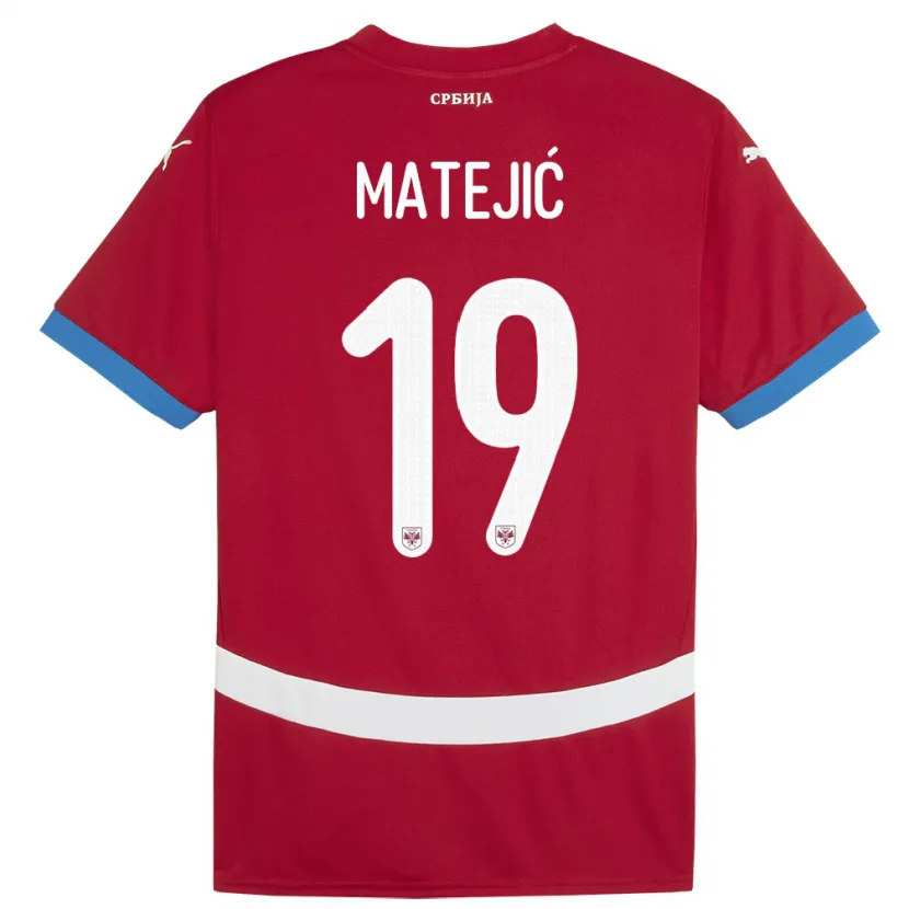 Danxen Donna Maglia Serbia Nina Matejic #19 Rosso Kit Gara Home 24-26 Maglietta