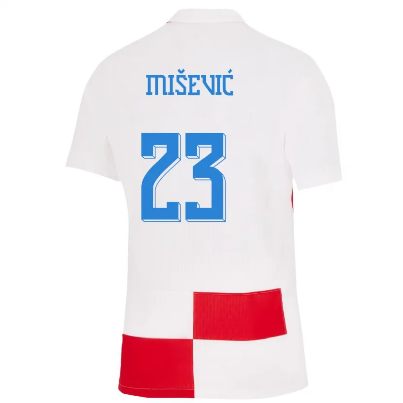 Danxen Donna Maglia Croazia Luigi Misevic #23 Bianco Rosso Kit Gara Home 24-26 Maglietta