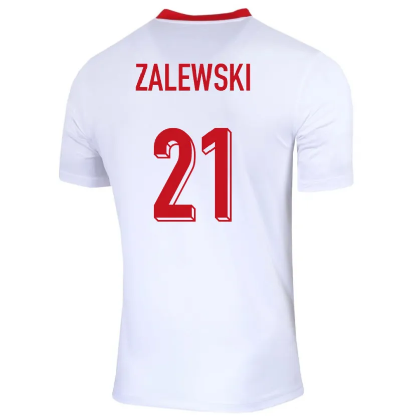 Danxen Donna Maglia Polonia Nicola Zalewski #21 Bianco Kit Gara Home 24-26 Maglietta