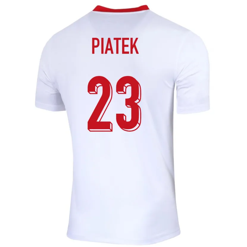 Danxen Donna Maglia Polonia Krzysztof Piatek #23 Bianco Kit Gara Home 24-26 Maglietta