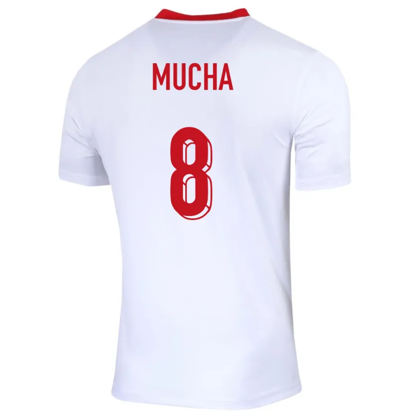 Danxen Donna Maglia Polonia Szczepan Mucha #8 Bianco Kit Gara Home 24-26 Maglietta