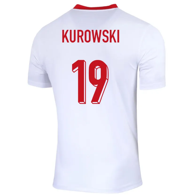 Danxen Donna Maglia Polonia Milosz Kurowski #19 Bianco Kit Gara Home 24-26 Maglietta