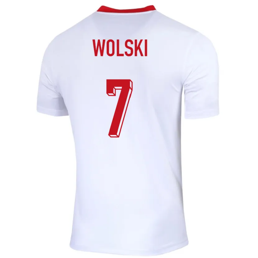 Danxen Donna Maglia Polonia Filip Wolski #7 Bianco Kit Gara Home 24-26 Maglietta
