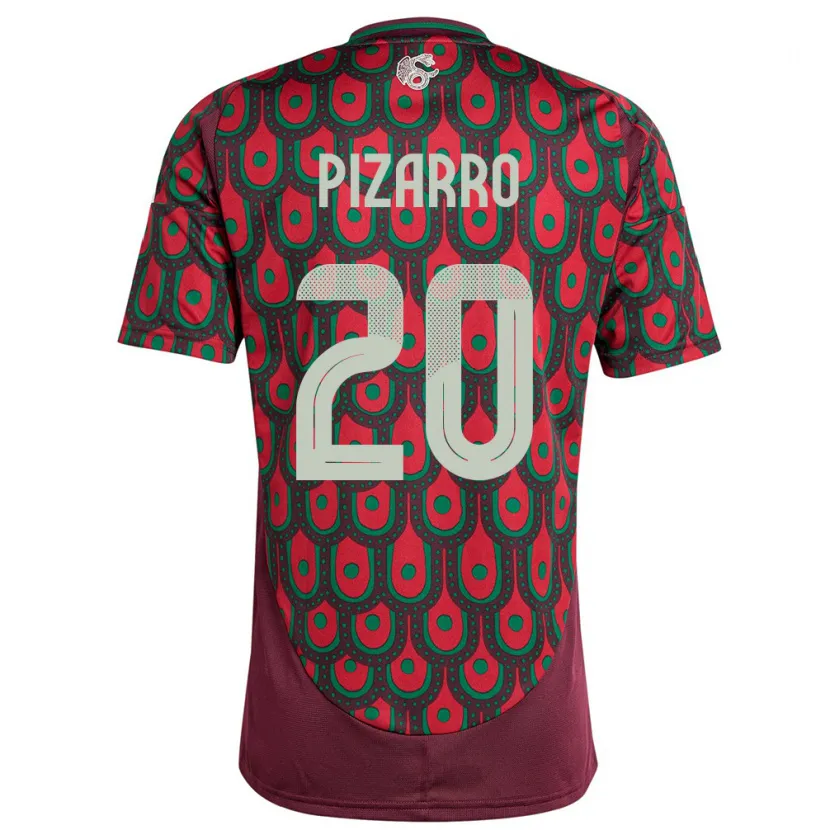 Danxen Donna Maglia Messico Rodolfo Pizarro #20 Marrone Kit Gara Home 24-26 Maglietta