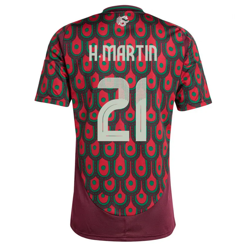 Danxen Donna Maglia Messico Henry Martin #21 Marrone Kit Gara Home 24-26 Maglietta