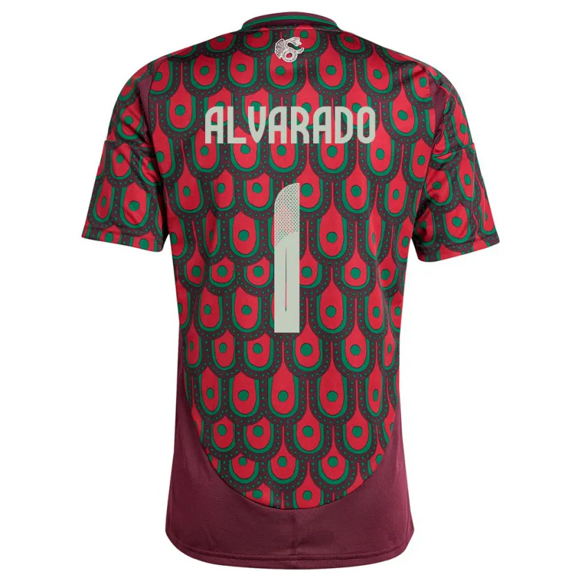 Danxen Donna Maglia Messico Emily Alvarado #1 Marrone Kit Gara Home 24-26 Maglietta