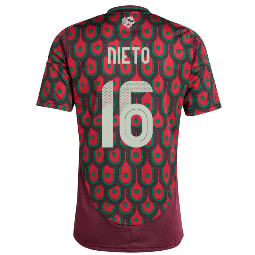 Danxen Donna Maglia Messico Karla Nieto #16 Marrone Kit Gara Home 24-26 Maglietta