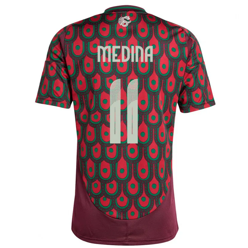 Danxen Donna Maglia Messico Diego Medina #11 Marrone Kit Gara Home 24-26 Maglietta