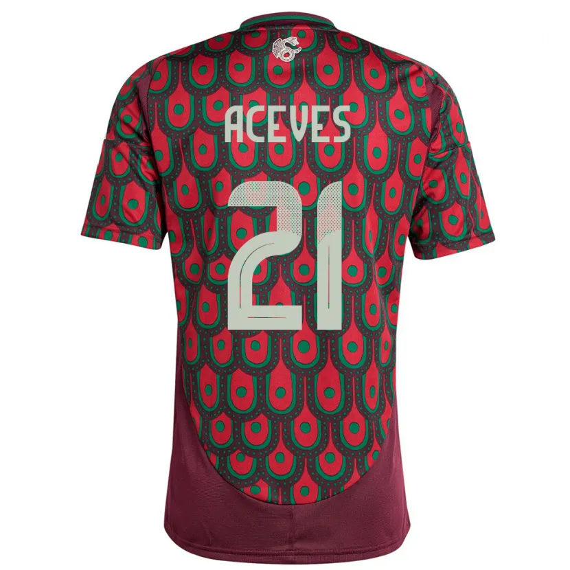 Danxen Donna Maglia Messico Daniel Aceves #21 Marrone Kit Gara Home 24-26 Maglietta