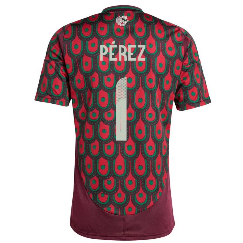 Danxen Donna Maglia Messico Emiliano Perez #1 Marrone Kit Gara Home 24-26 Maglietta