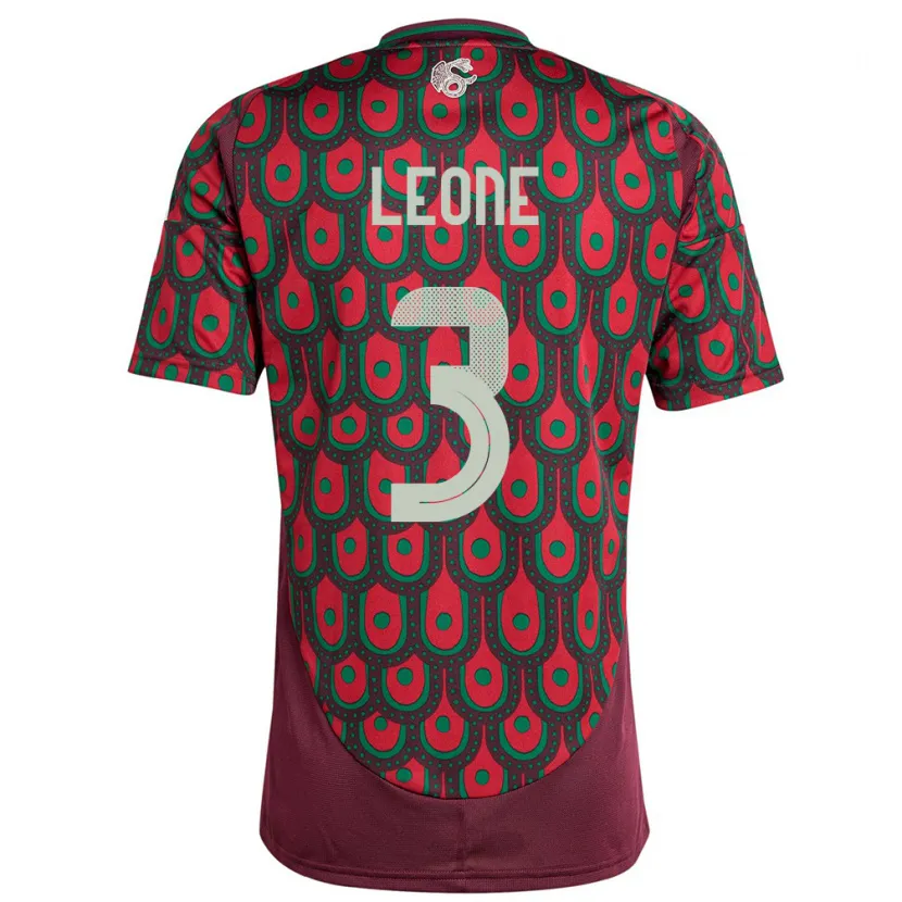 Danxen Donna Maglia Messico Antonio Leone #3 Marrone Kit Gara Home 24-26 Maglietta