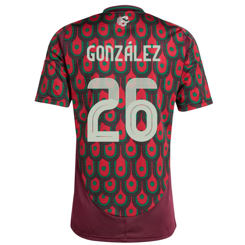 Danxen Donna Maglia Messico Bryan Gonzalez #26 Marrone Kit Gara Home 24-26 Maglietta