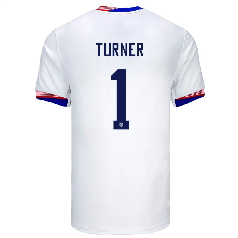Danxen Donna Maglia Stati Uniti Matt Turner #1 Bianco Kit Gara Home 24-26 Maglietta