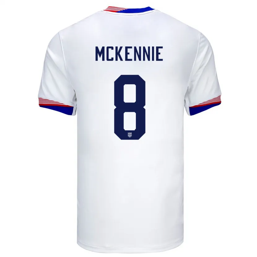 Danxen Donna Maglia Stati Uniti Weston Mckennie #8 Bianco Kit Gara Home 24-26 Maglietta