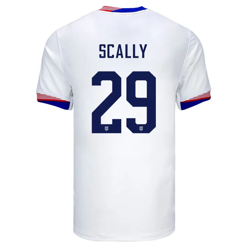 Danxen Donna Maglia Stati Uniti Joseph Scally #29 Bianco Kit Gara Home 24-26 Maglietta