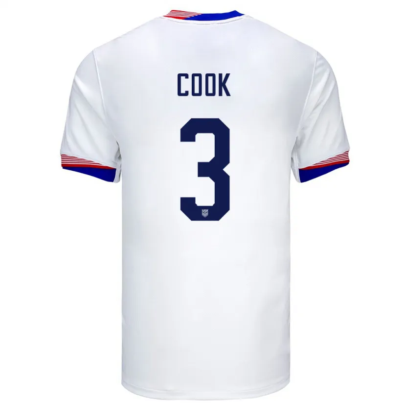 Danxen Donna Maglia Stati Uniti Alana Cook #3 Bianco Kit Gara Home 24-26 Maglietta