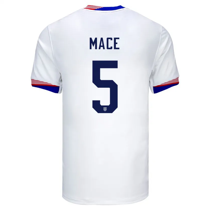 Danxen Donna Maglia Stati Uniti Hailie Mace #5 Bianco Kit Gara Home 24-26 Maglietta