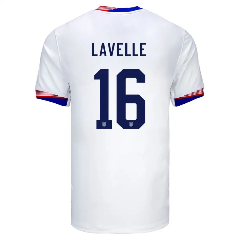 Danxen Donna Maglia Stati Uniti Rose Lavelle #16 Bianco Kit Gara Home 24-26 Maglietta