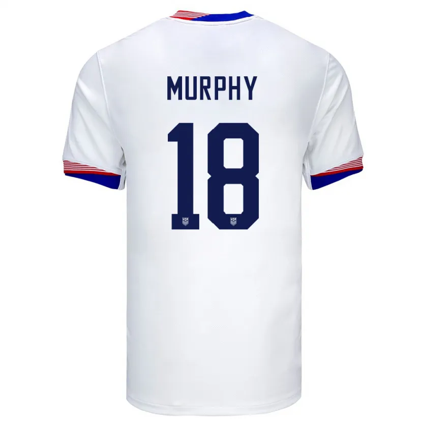 Danxen Donna Maglia Stati Uniti Casey Murphy #18 Bianco Kit Gara Home 24-26 Maglietta