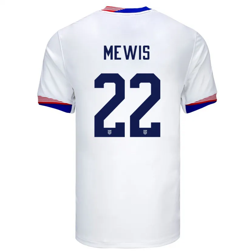 Danxen Donna Maglia Stati Uniti Kristie Mewis #22 Bianco Kit Gara Home 24-26 Maglietta