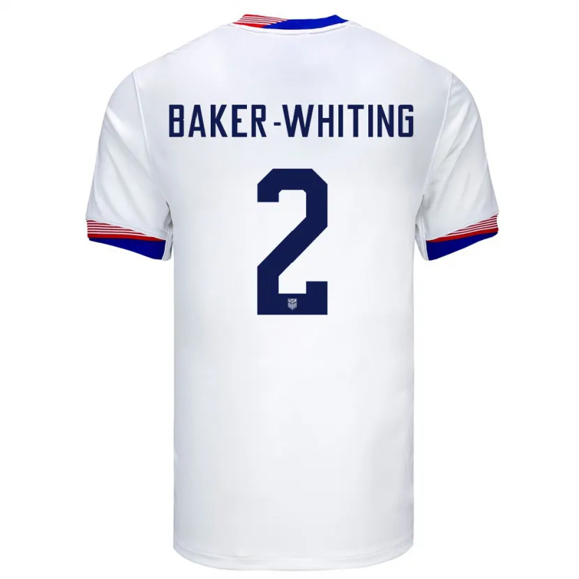 Danxen Donna Maglia Stati Uniti Reed Baker Whiting #2 Bianco Kit Gara Home 24-26 Maglietta
