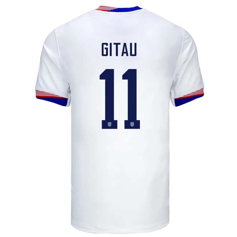 Danxen Donna Maglia Stati Uniti Andre Gitau #11 Bianco Kit Gara Home 24-26 Maglietta