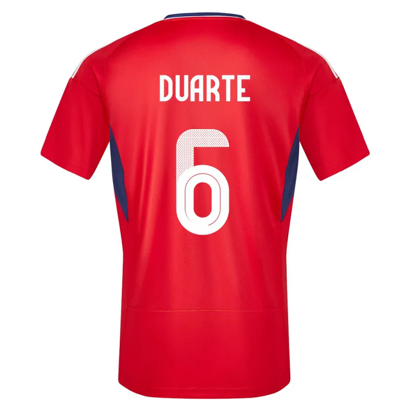 Danxen Donna Maglia Costa Rica Oscar Duarte #6 Rosso Kit Gara Home 24-26 Maglietta
